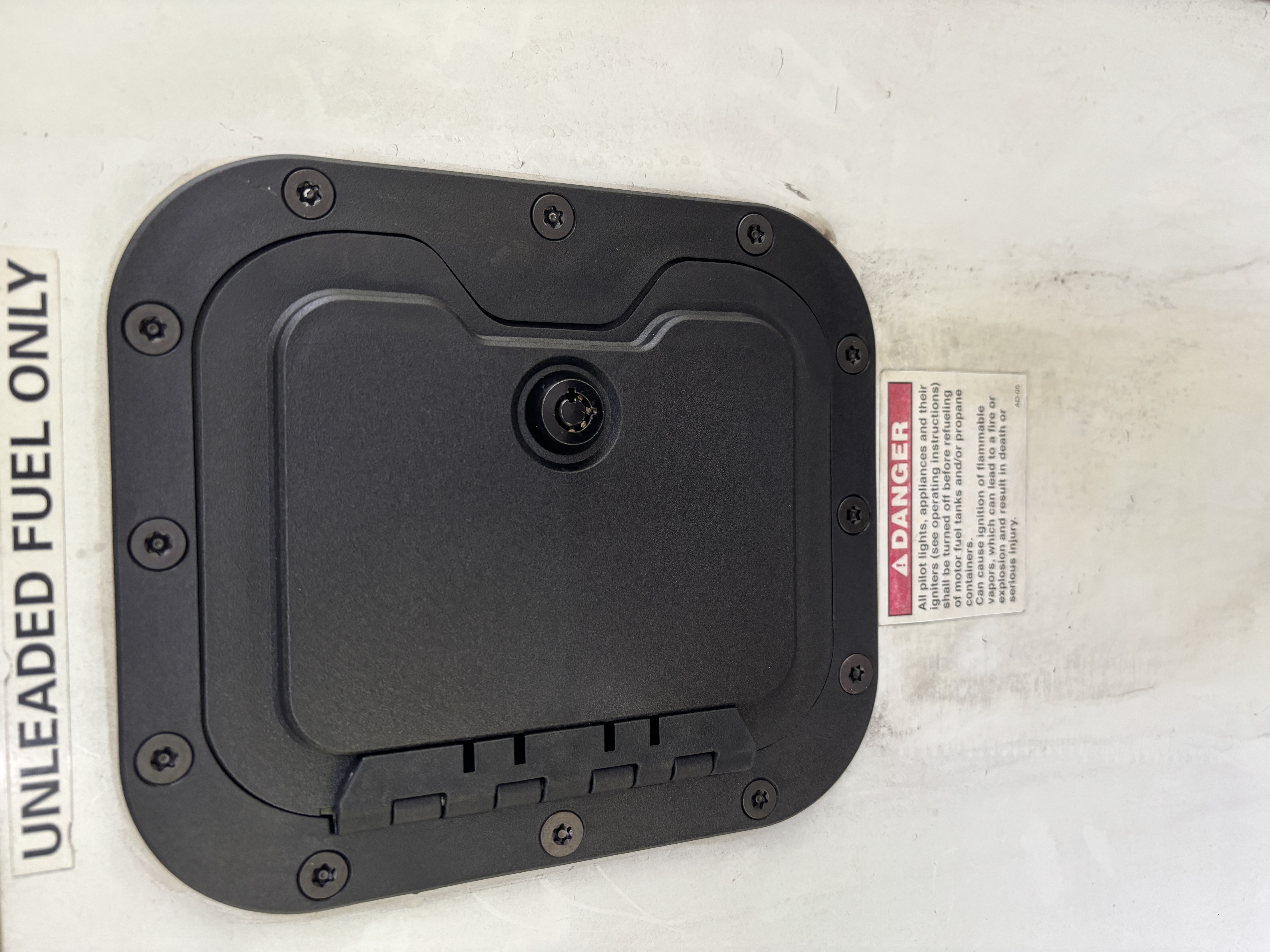 The RV Fuel Vault installed on a 2017 Jayco Precept 31IU